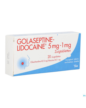 Golaseptine lidocaine 5mg/1mg comp a sucer 20