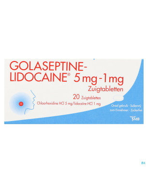 Golaseptine lidocaine 5mg/1mg comp a sucer 20