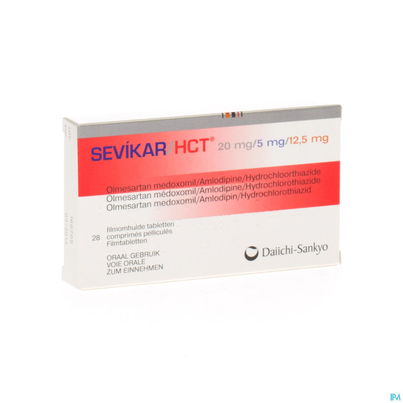 Sevikar hct 20 mg/5 mg/12,5 mg comp pell 28