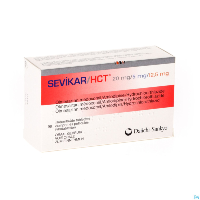 Sevikar hct 20 mg/5 mg/12,5 mg comp pell 98