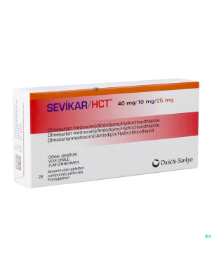 Sevikar hct 40 mg/10 mg/25 mg comp pell 28
