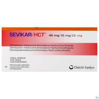 Sevikar hct 40 mg/10 mg/25 mg comp pell 28