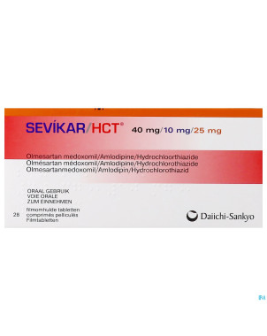 Sevikar hct 40 mg/10 mg/25 mg comp pell 28