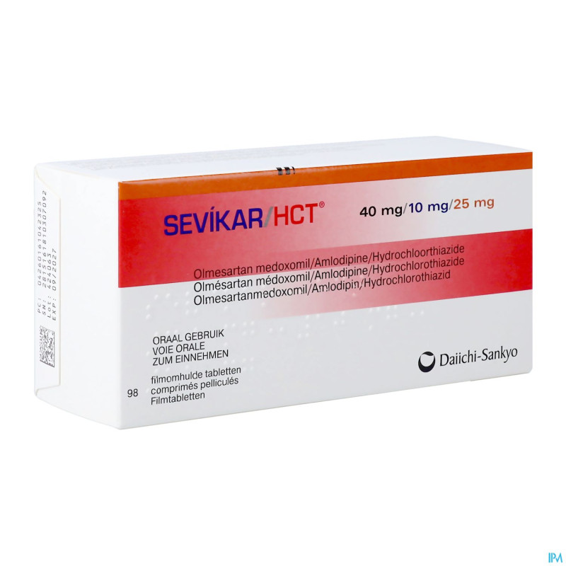 Sevikar hct 40 mg/10 mg/25 mg comp pell 98