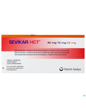 Sevikar hct 40 mg/10 mg/25 mg comp pell 98