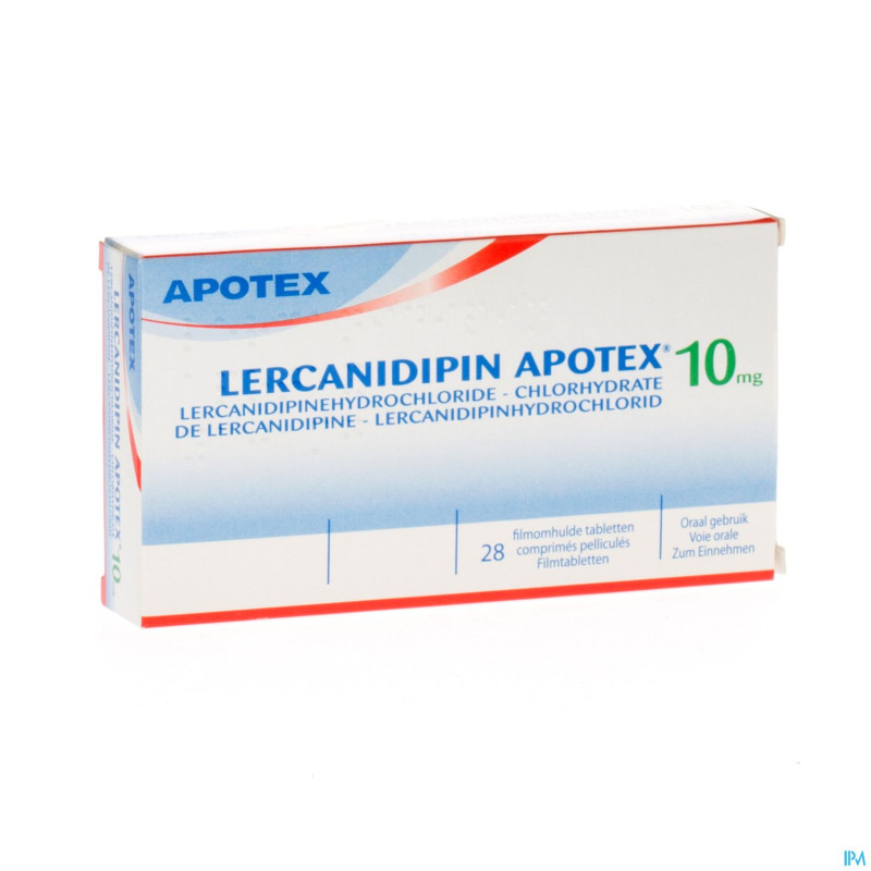 Lercanidipine apotex 10 mg comp pell 28 x 10 mg