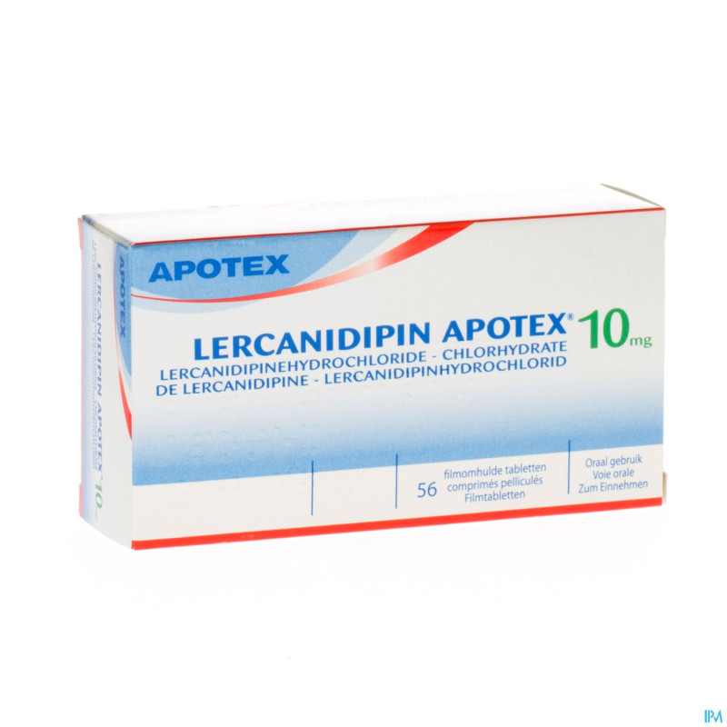 Lercanidipine apotex 10 mg comp pell 56 x 10 mg