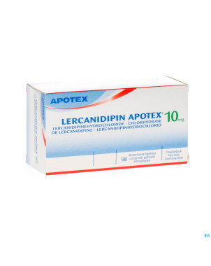 Lercanidipine apotex 10 mg comp pell 98 x 10 mg