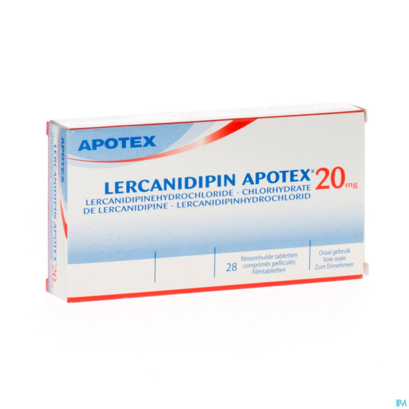 Lercanidipine apotex 20 mg comp pell 28 x 20 mg