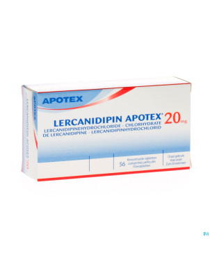 Lercanidipine apotex 20 mg comp pell 56 x 20 mg
