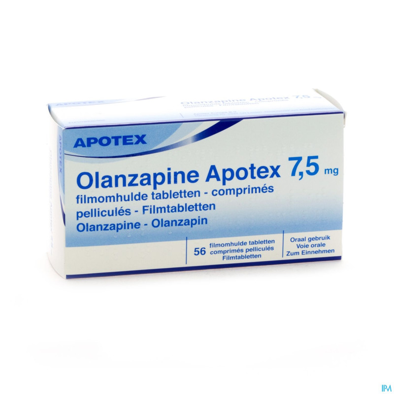 Olanzapine apotex  7,5 mg comp pell 56 x 7,5mg