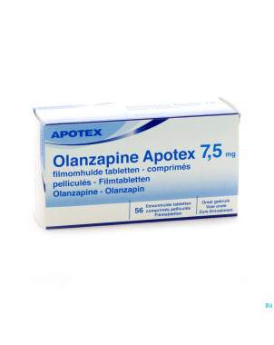 Olanzapine apotex  7,5 mg comp pell 56 x 7,5mg