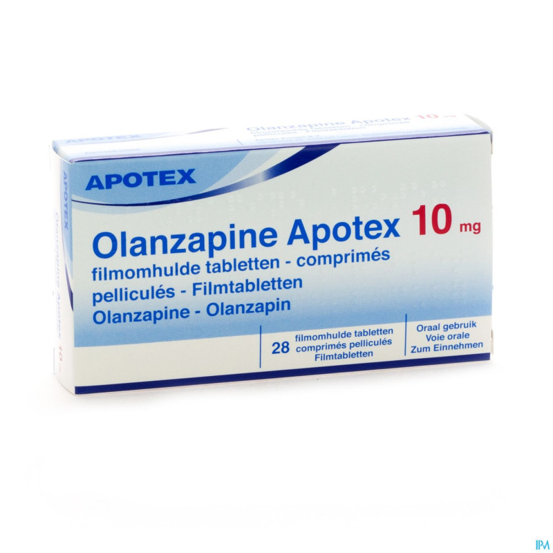 Olanzapine apotex 10 mg comp pell 28 x 10mg
