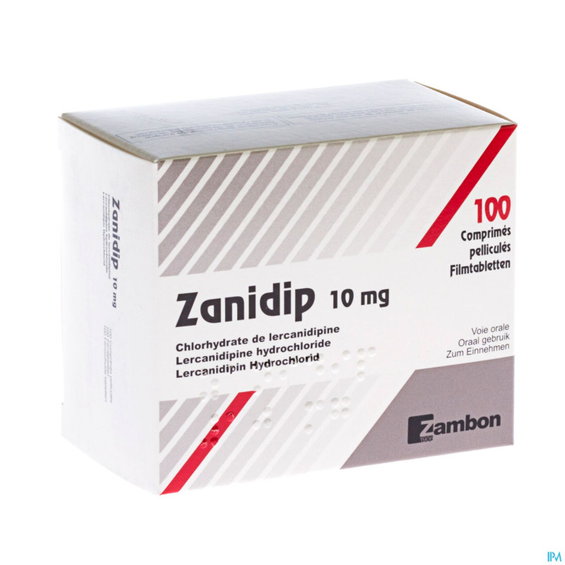 Zanidip impexeco comp 100 x 10 mg pip