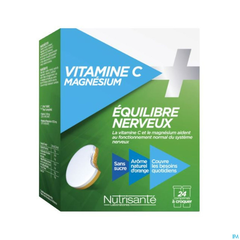 Vitamine c+magnesium    comp a croquer tube 2x12