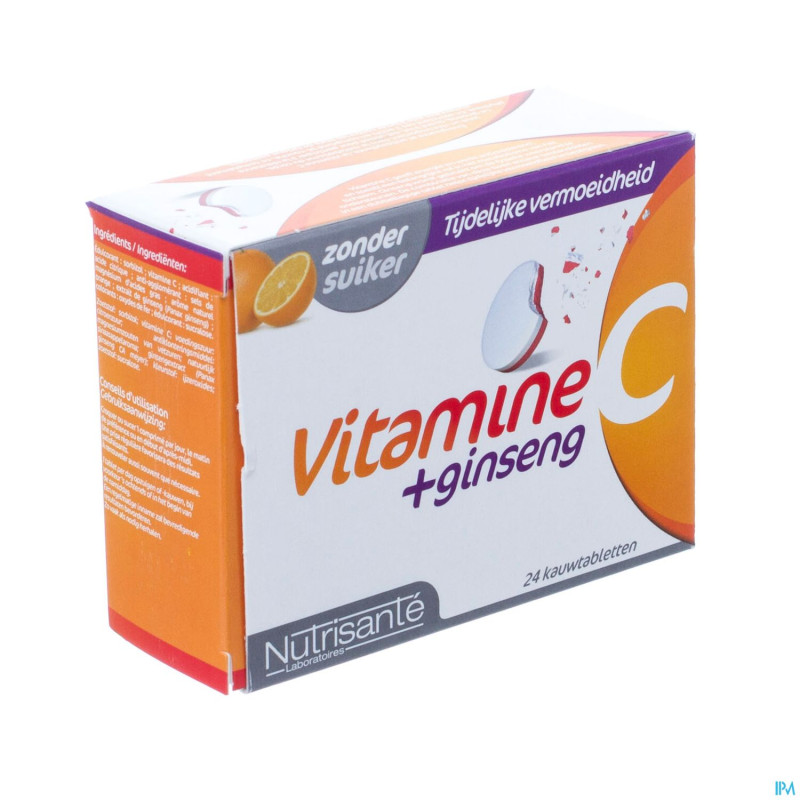 Vitamine c+ginseng    comp a croquer tube 2x12