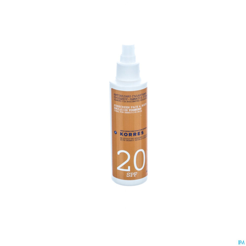 Korres ks sun spray yogourt ip20    150ml