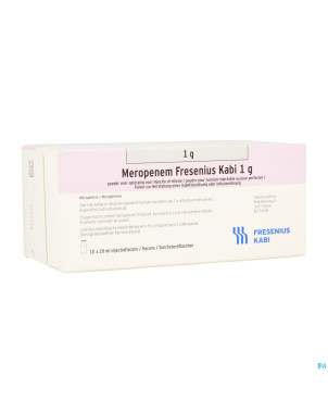 Meropenem kabi 1 g poudre 10 fl sol inj ou inf
