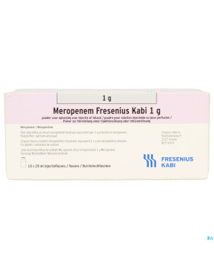 Meropenem kabi 1 g poudre 10 fl sol inj ou inf