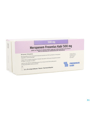 Meropenem kabi 500 mg poudre 10 fl sol inj ou inf