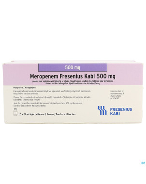 Meropenem kabi 500 mg poudre 10 fl sol inj ou inf