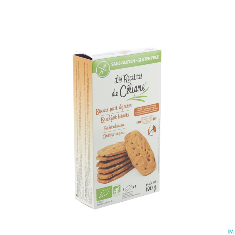 Celiane biscuit petit dejeuner bio    190g 4588