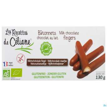 Celiane batonnet choco lait bio  130g 4589 revogan