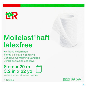 Mollelast haft bande adh latex free  8cmx20m 89597