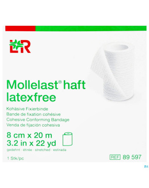 Mollelast haft bande adh latex free  8cmx20m 89597