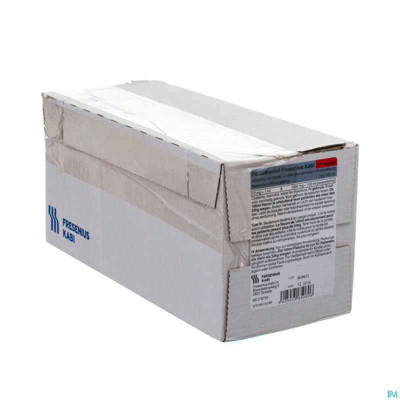 Paracetamol fresen kabi fl perf 10x100ml 10mg/ml