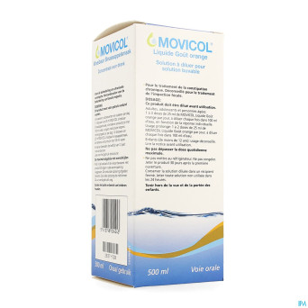 Movicol liquide gout orange sol dil buvable 500 ml