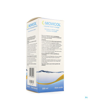 Movicol liquide gout orange sol dil buvable 500 ml