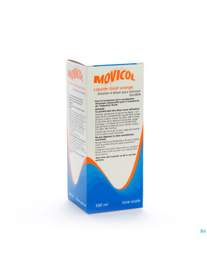 Movicol liquide gout orange sol dil buvable 500 ml
