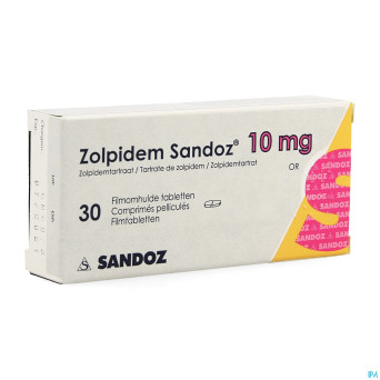 Zolpidem sandoz impexeco 10 mg comp pell 30 pip