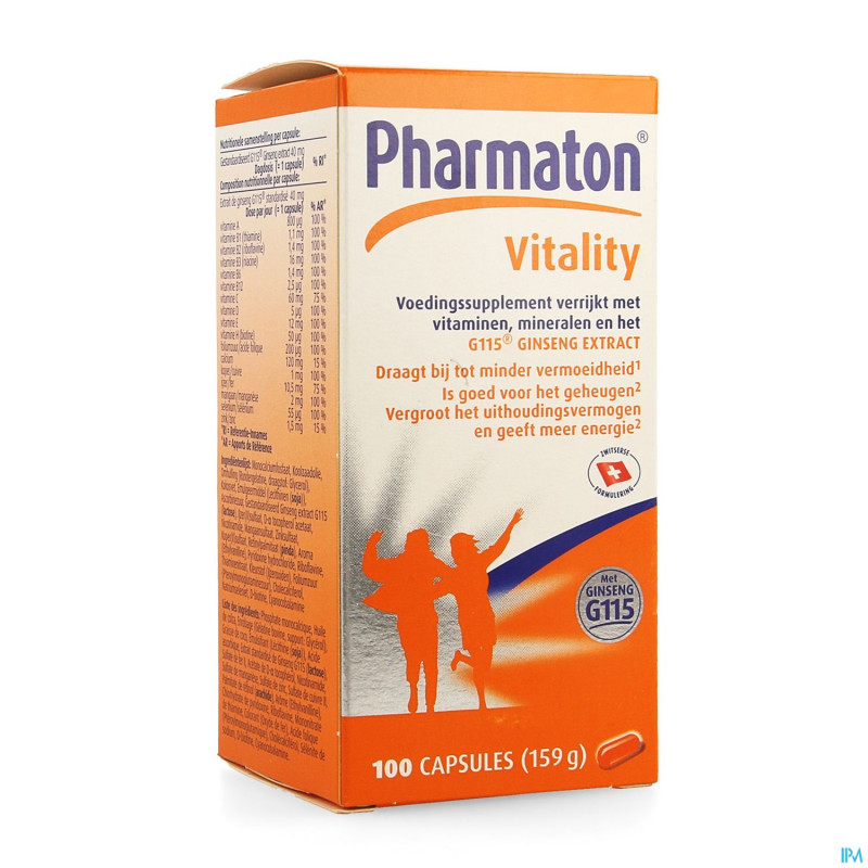 Pharmaton vitality capsules nf caps 100