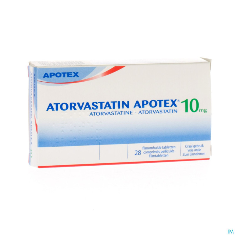 Atorvastatin apotex 10 mg comp pell 28 x 10 mg
