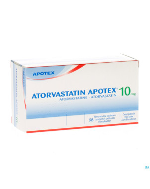 Atorvastatin apotex 10 mg comp pell 98 x 10 mg
