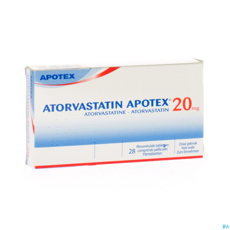 Atorvastatin apotex 20 mg comp pell 28 x 20 mg