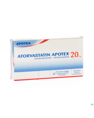 Atorvastatin apotex 20 mg comp pell 28 x 20 mg