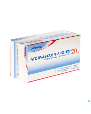 Atorvastatin apotex 20 mg comp pell 98 x 20 mg