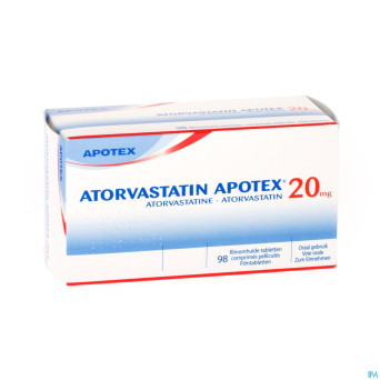 Atorvastatin apotex 20 mg comp pell 98 x 20 mg
