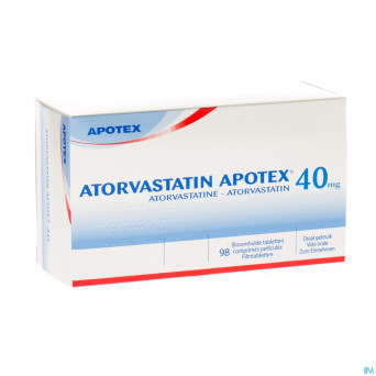 Atorvastatin apotex 40 mg comp pell 98 x 40 mg