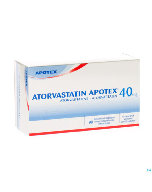 Atorvastatin apotex 40 mg comp pell 98 x 40 mg