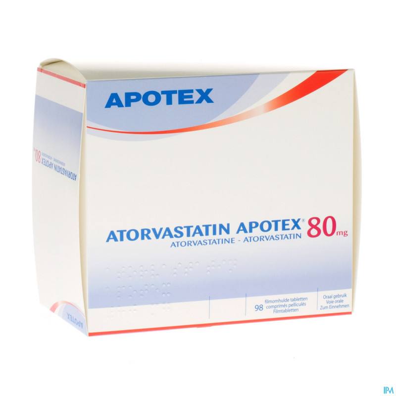 Atorvastatin apotex 80 mg comp pell 98 x 80 mg