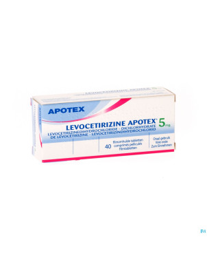 Levocetirizine apotex comp enrob  40 x  5 mg