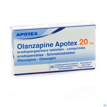 Olanzapine apotex 20 mg comp orodisp 28x 20mg