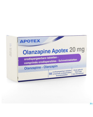 Olanzapine apotex 20 mg comp orodisp 56x 20mg