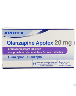 Olanzapine apotex 20 mg comp orodisp 56x 20mg