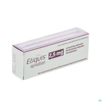 Eliquis 2,5 mg comp pell  60 x 2,5 mg