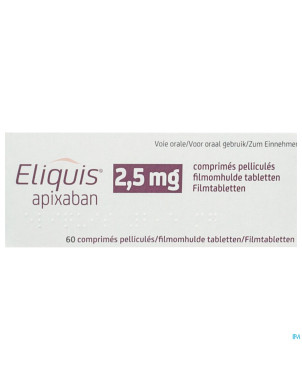 Eliquis 2,5 mg comp pell  60 x 2,5 mg